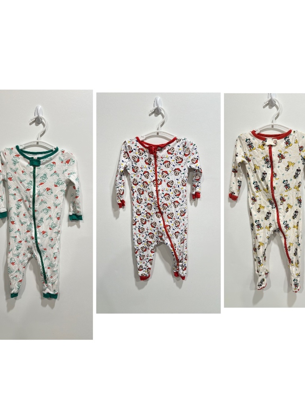 3 for $25 Christmas Disney Winnie the Pooh and Mickey Mouse Sleepers 6-12 months
